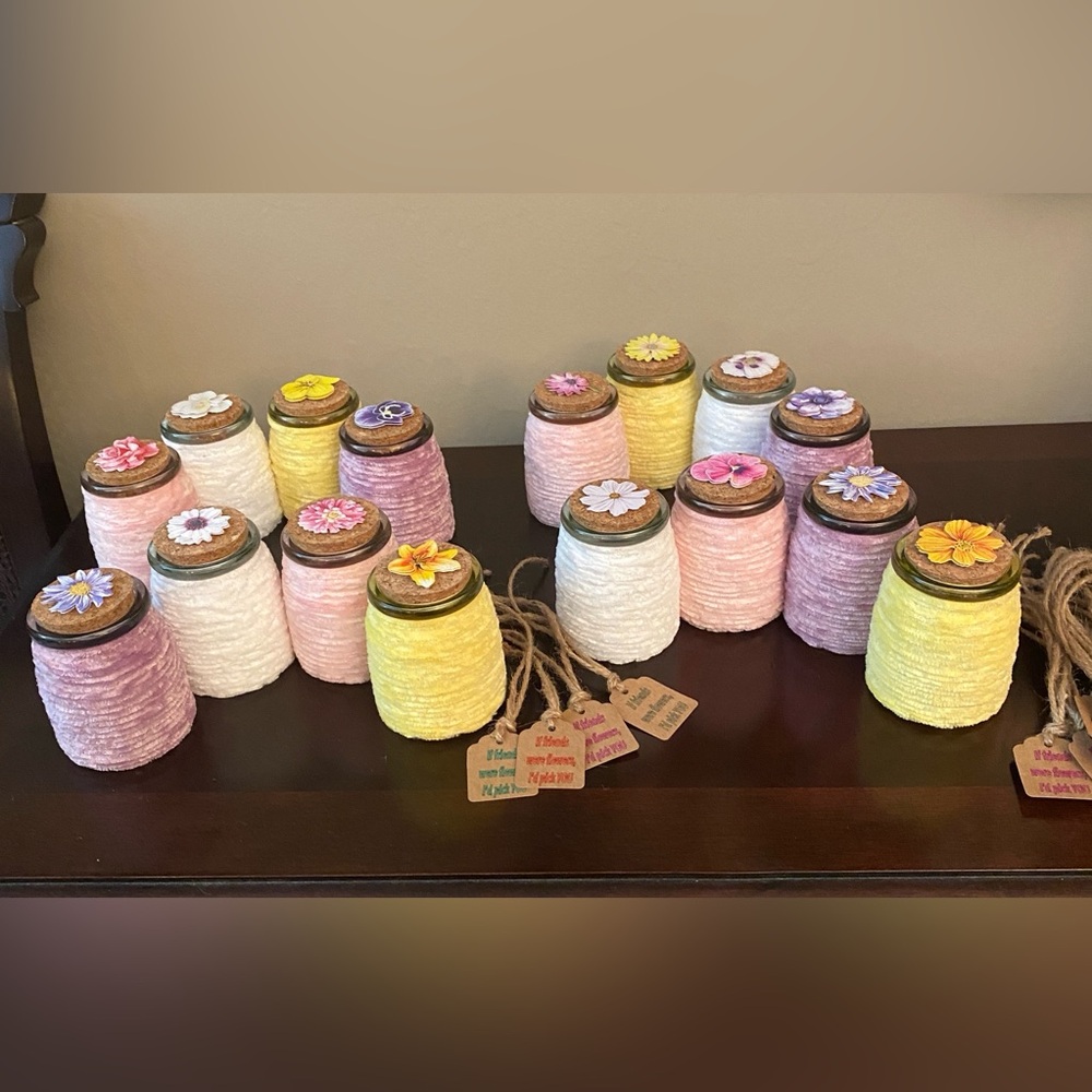 🌸1/$4, 2/$5, 3/$6🌸Chenille Wrapped Friendship Glass Jars